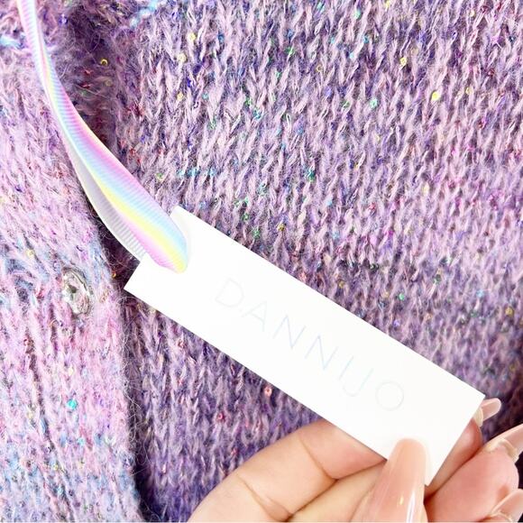 NWT Dannijo Mystical Ombre Sequin Cardigan XS Purple - Picture 9 of 10